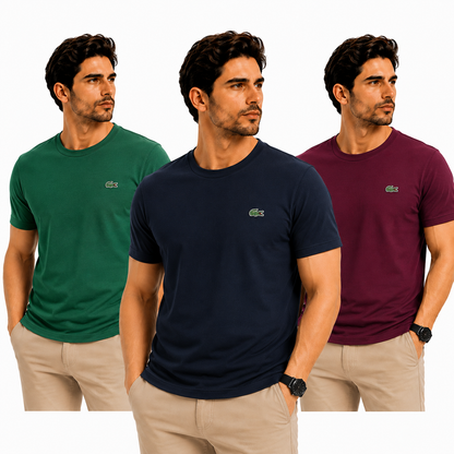 PACK 3 CAMISETAS LACOSTE – EDICIÓN PREMIUM | 70% DE DESCUENTO ¡SOLO HOY! | PAGA AL RECIBIR