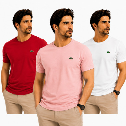PACK 3 CAMISETAS LACOSTE – EDICIÓN PREMIUM | 70% DE DESCUENTO ¡SOLO HOY! | PAGA AL RECIBIR