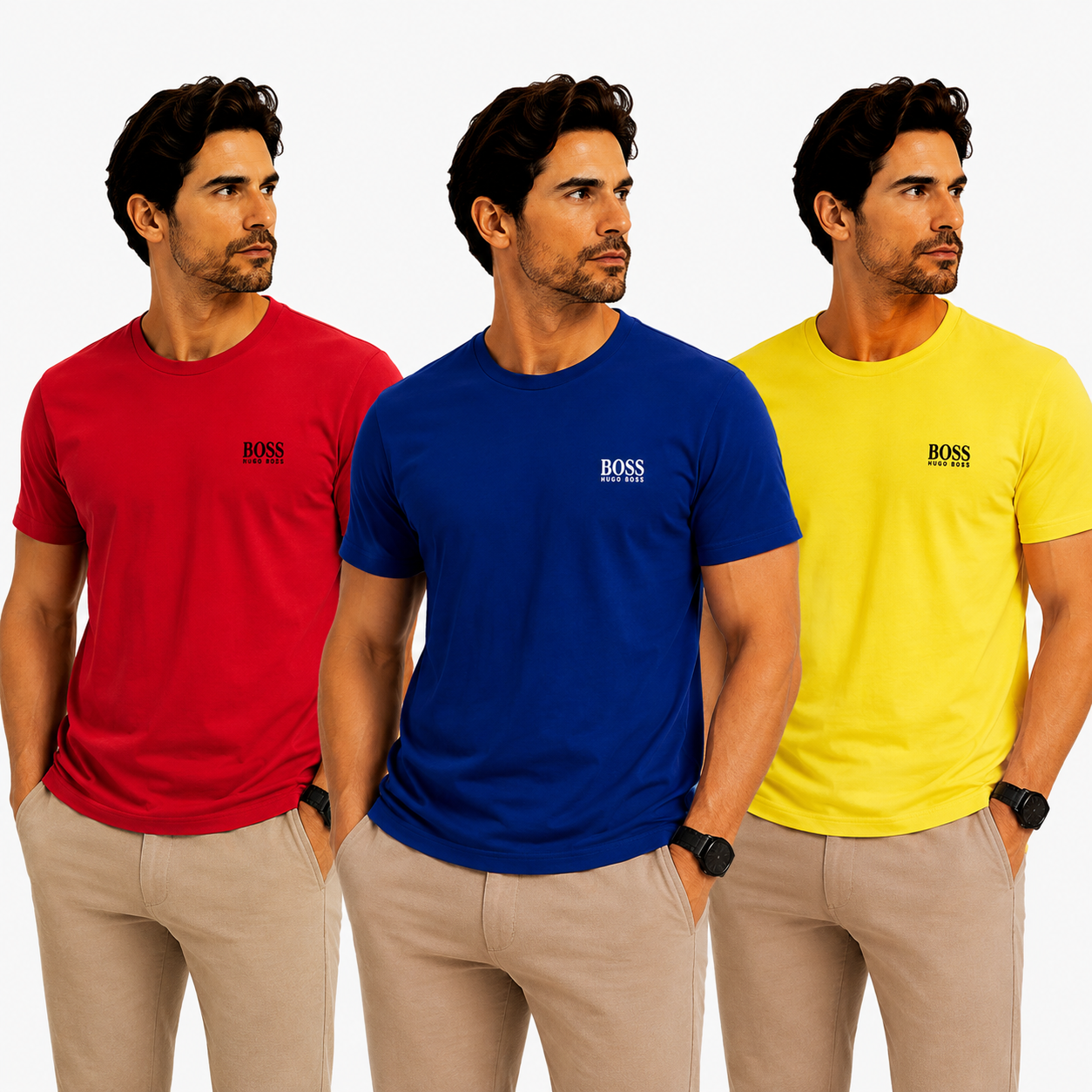 PACK 3 CAMISETAS HUGO BOSS – EDICIÓN PREMIUM | 70% DE DESCUENTO ¡SOLO HOY! | PAGA AL RECIBIR