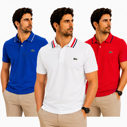 PACK 3 POLOS LACOSTE – EDICIÓN PREMIUM | 70% DE DESCUENTO ¡SOLO HOY! | PAGA AL RECIBIR