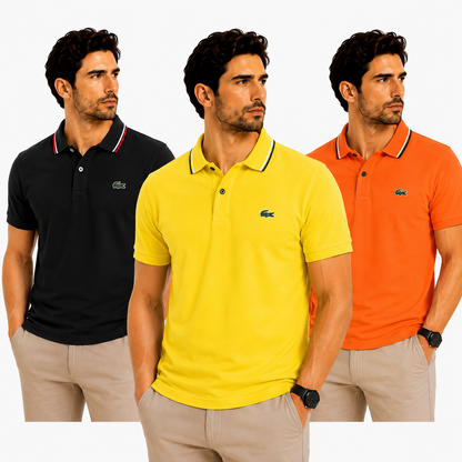 PACK 3 POLOS LACOSTE – EDICIÓN PREMIUM | 70% DE DESCUENTO ¡SOLO HOY! | PAGA AL RECIBIR