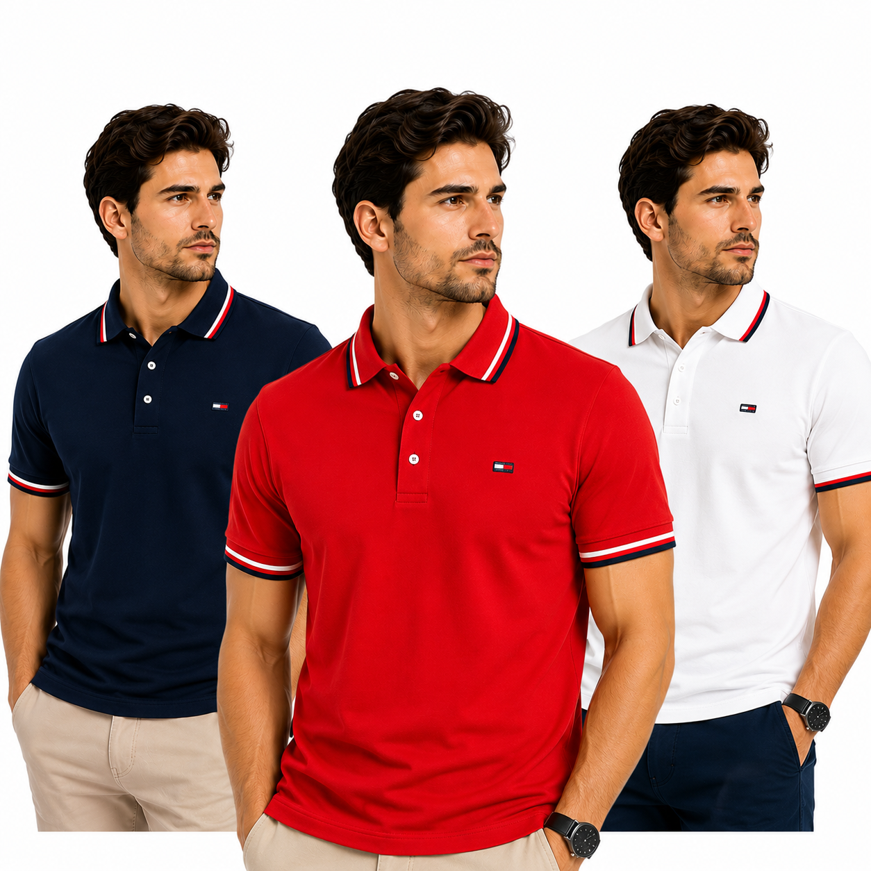 PACK 3 POLOS TOMMY HILFIGER – EDICIÓN PREMIUM | 70% DE DESCUENTO ¡SOLO HOY! | PAGA AL RECIBIR