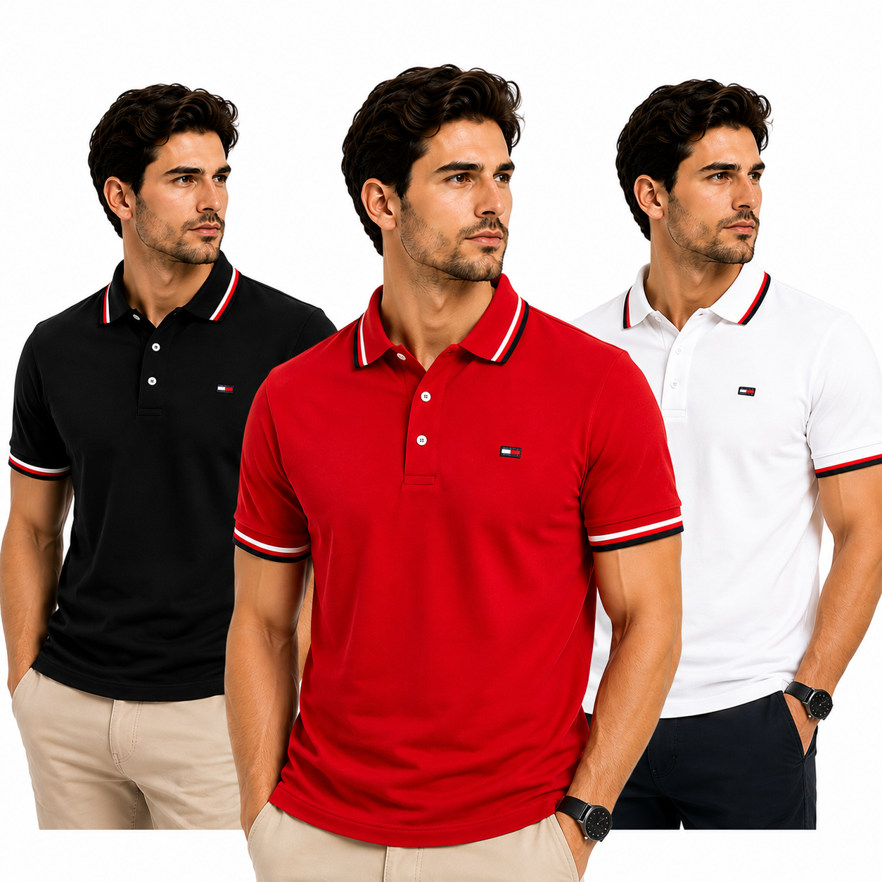 PACK 3 POLOS TOMMY HILFIGER – EDICIÓN PREMIUM | 70% DE DESCUENTO ¡SOLO HOY! | PAGA AL RECIBIR