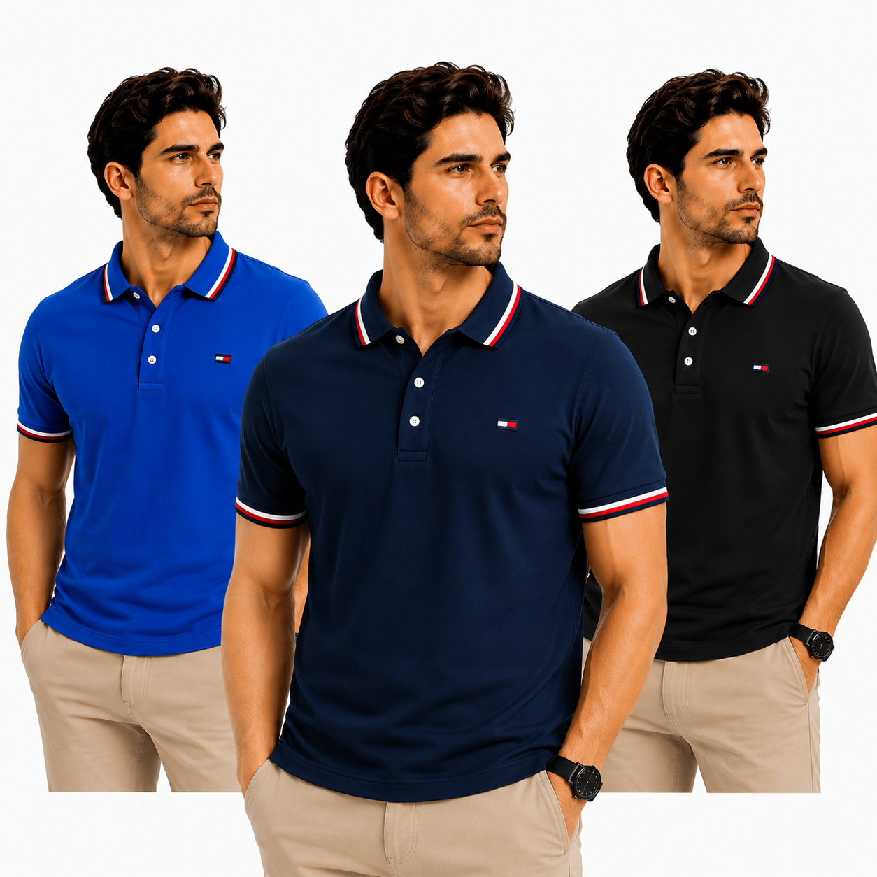 PACK 3 POLOS TOMMY HILFIGER – EDICIÓN PREMIUM | 70% DE DESCUENTO ¡SOLO HOY! | PAGA AL RECIBIR